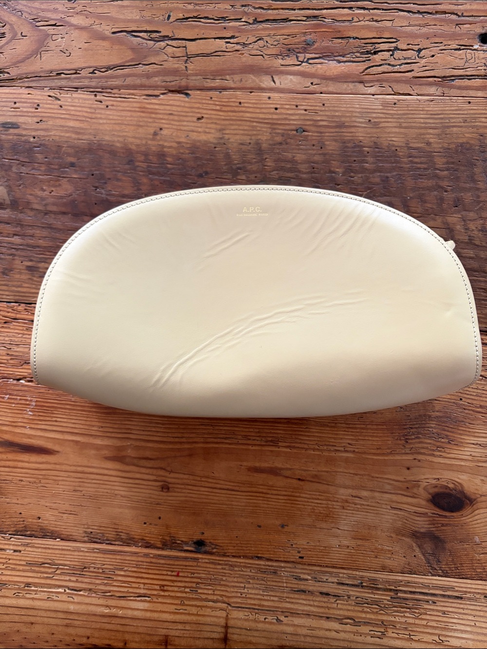 A.P.C. Cream Leather Clutch